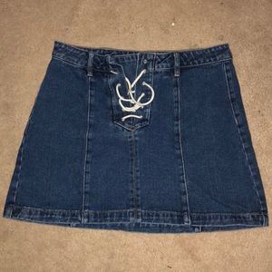 Kendall & Kylie lace up denim skirt